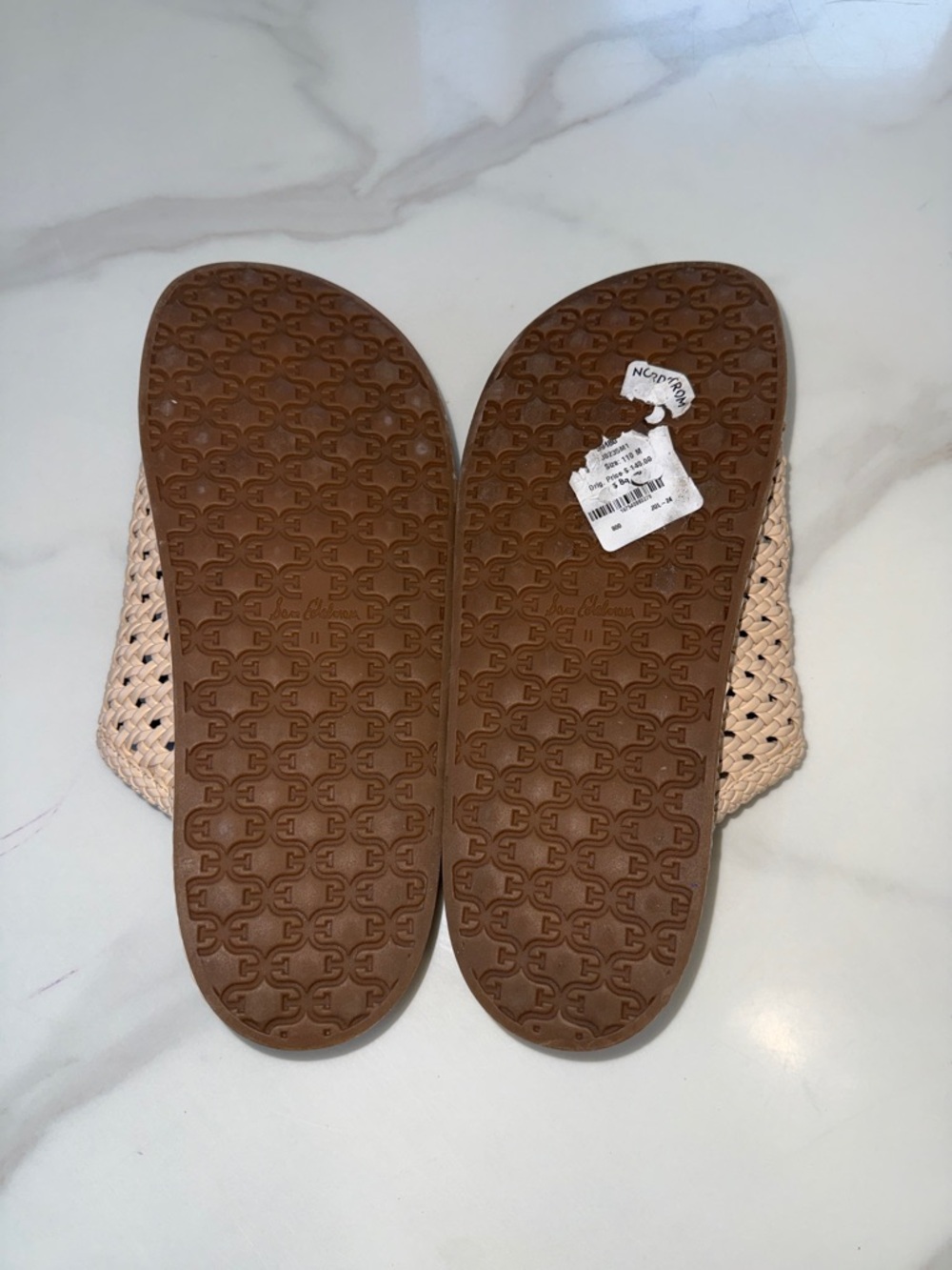 Woven Buckle Slide Sandals in Light Beige - Women's - Picture 4 of 7